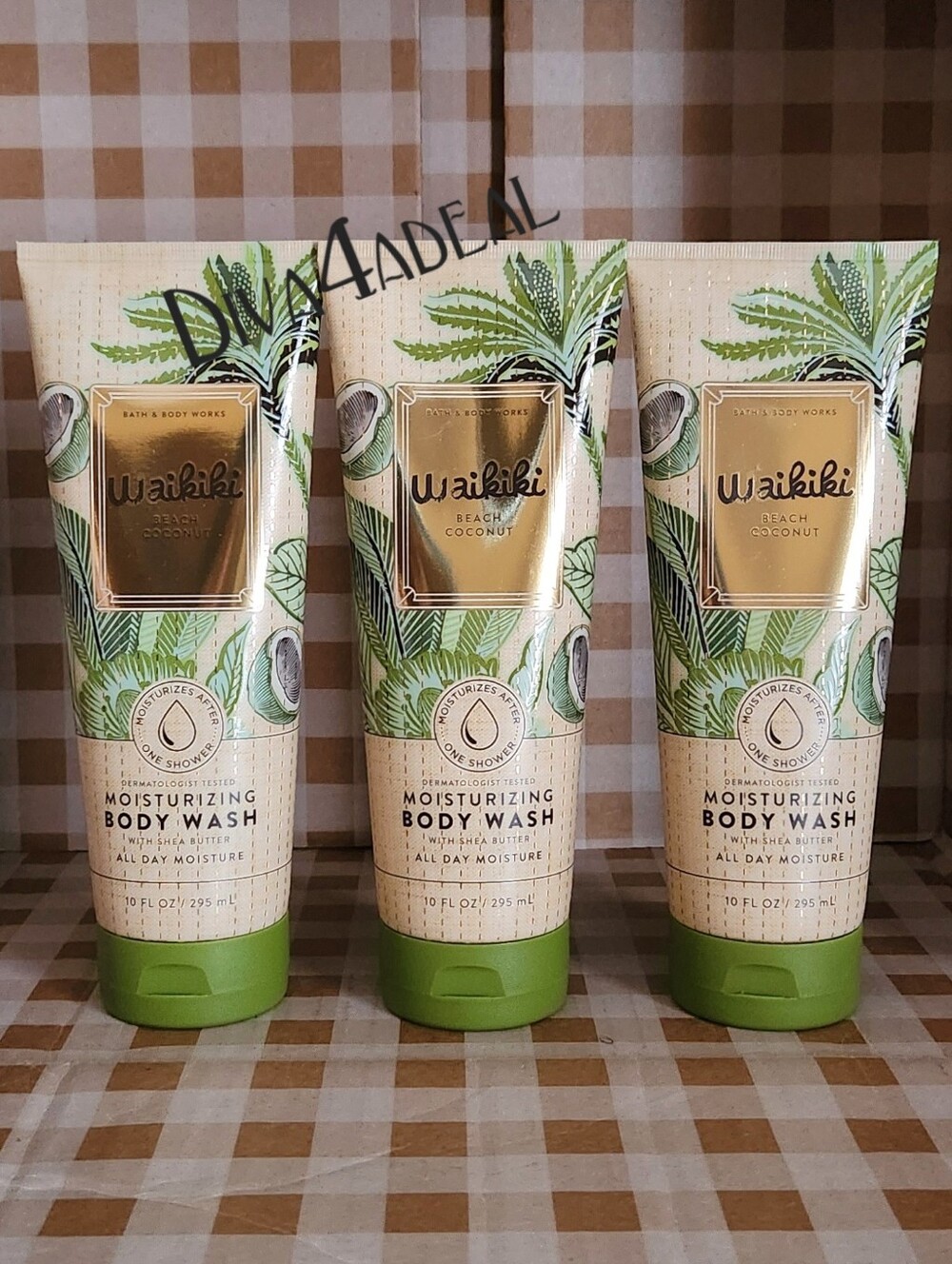 3x Bath & Body Works WAIKIKI BEACH COCONUT Body Wash Collection Set Lot Bundle
